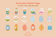 Cute Easter Bunny & Eggs Clipart, a Seasonal Illustration by Decor Lines (Thumbnail 4 of 9)