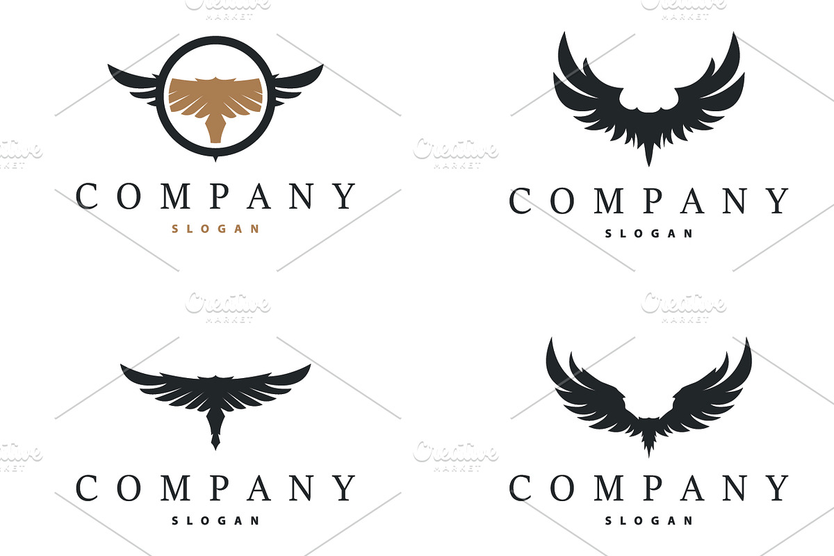 Black silhouette animal wings logo, a Branding & Logo Template by Maylianaw28