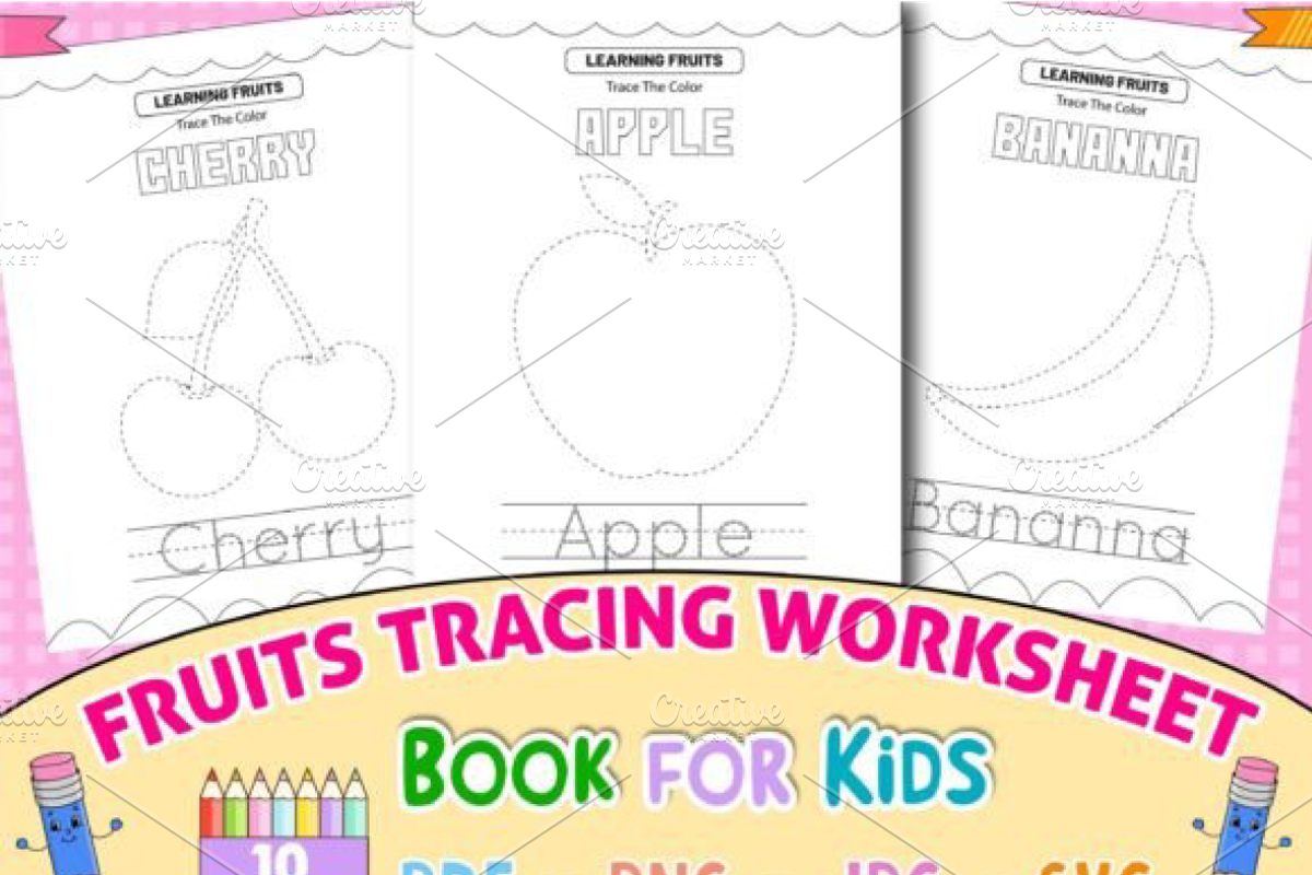 Preschool Fruits Tracing Book, a Decorative Illustration by Ink Gallery (Photo 3 of 3)