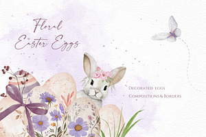 Floral Easter Eggs & Illustrations