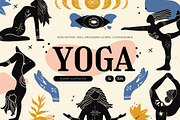 Cream Yoga Asset Illustration Set, a Sport Illustration by graphicook (Thumbnail 1 of 6)