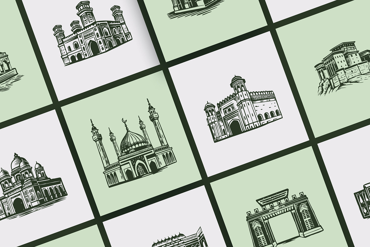 Pakistan Landmark Illustration Art, a Decorative Illustration by Prosymbols (Photo 5 of 10)