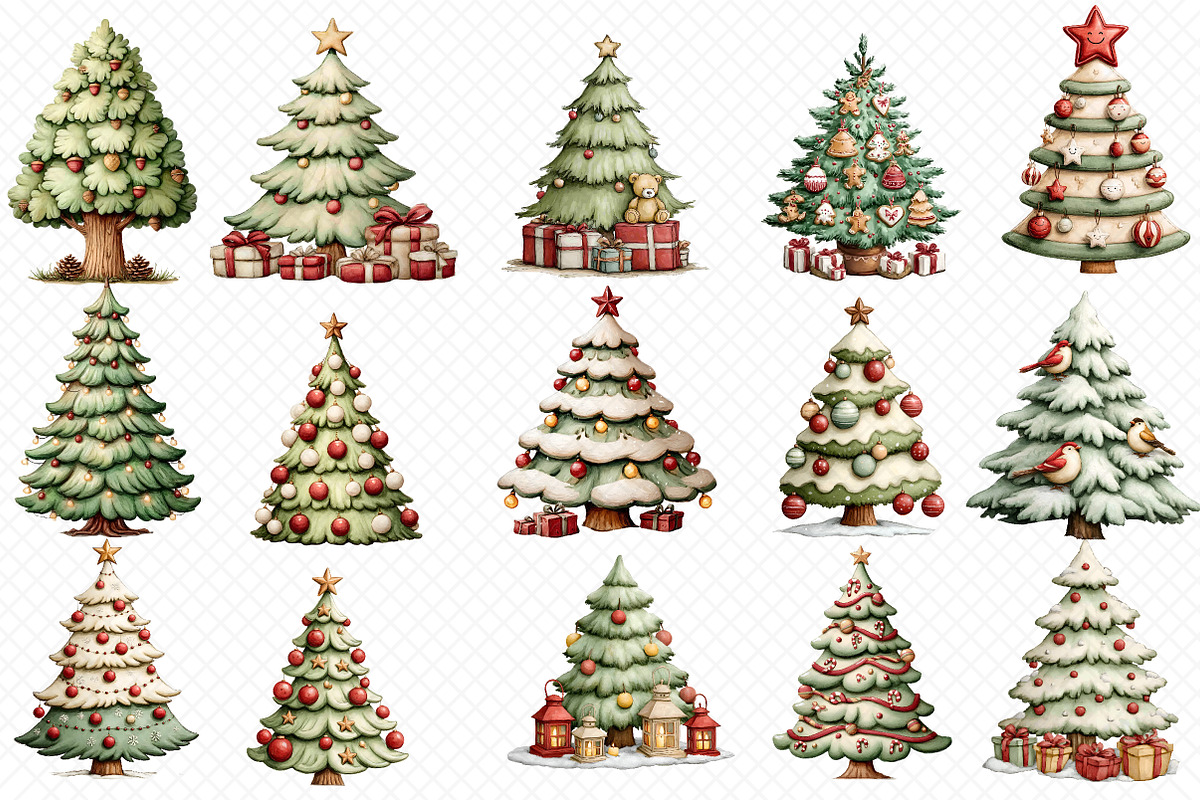 christmas-tree-clipart, an Illustration by cherrydesign (Photo 2 of 3)