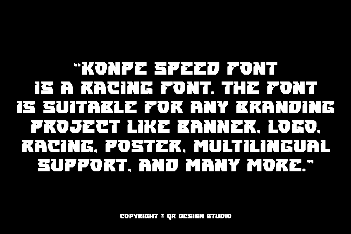 Konpe Speed - Racing Car Font, a Sans Serif Font by QR Design Studio (Photo 3 of 12)