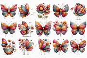 Whimsical Spring Butterfly Clipart, an Illustration by Craft Nest (Thumbnail 6 of 11)