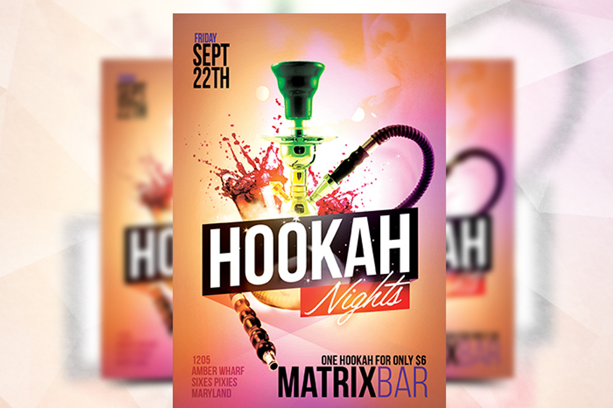 Hookah Nights - Flyer Template, a Flyer Template by Flyermarket (Photo 1 of 3)
