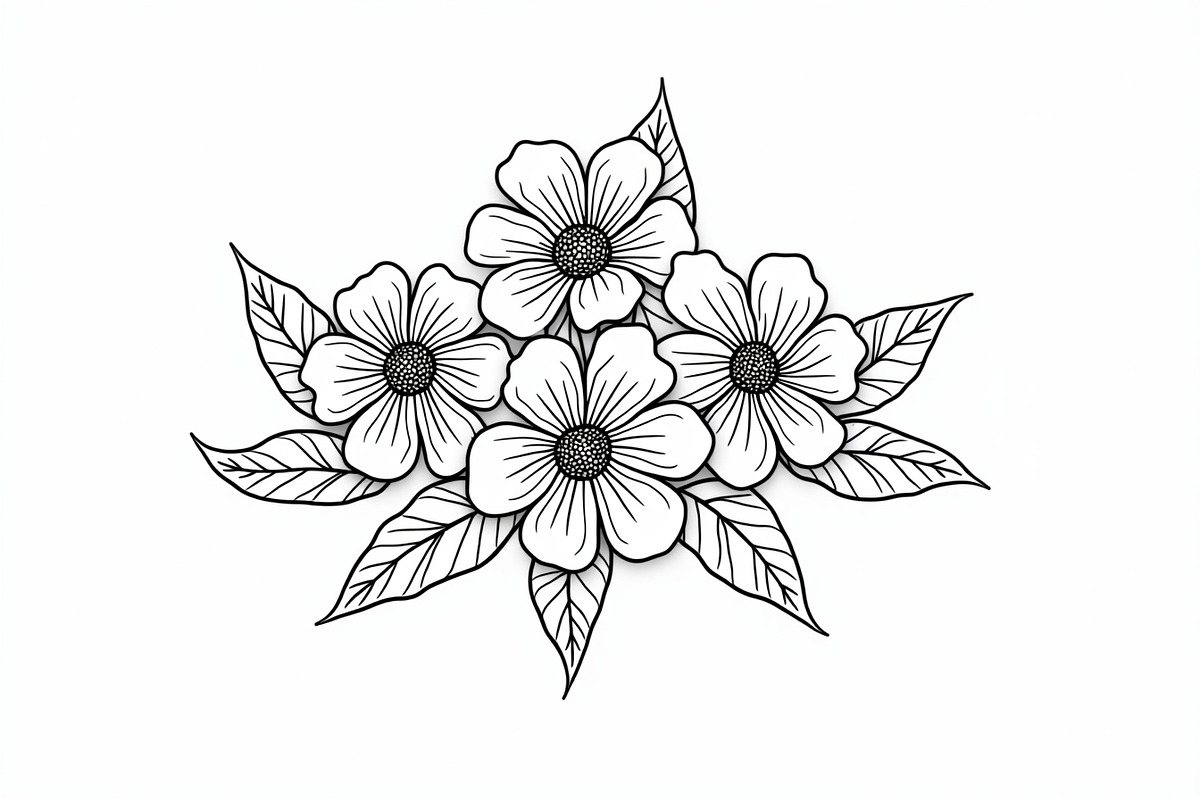 Hand Drawn Floral Coloring Pages, an Illustration by hafijul (Photo 9 of 9)