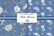 Toile de Jouy Patterns - Blue White, a Pattern Graphic by RachelStudio (Thumbnail 6 of 8)