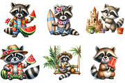Summer Raccoon Sublimation Clipart, a Seasonal Illustration by DreamArtGraphic (Thumbnail 4 of 4)