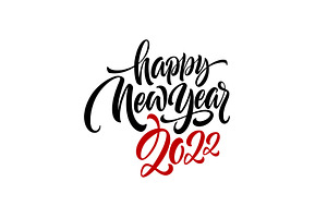 Happy New Year 2022 lettering. 2022