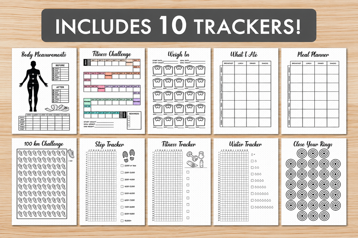 Fitness Trackers Bundle, a Stationery Template by DreamyOverlay (Photo 2 of 9)