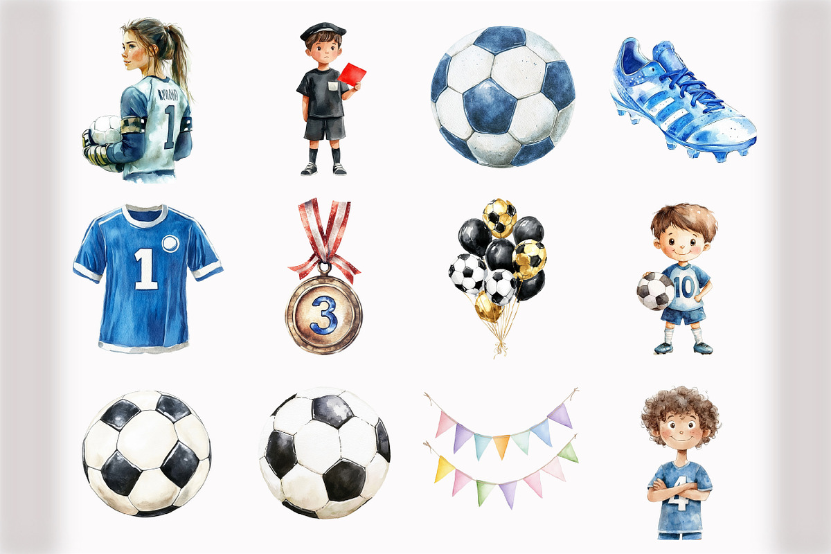 Cute Soccer Clipart, an Illustration by Design Market (Photo 4 of 5)