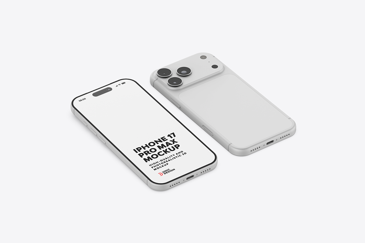 iPhone 17 Pro Max Mockup, an iPhone Mockup by UnicDesign