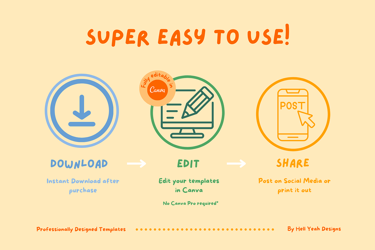 Kids Theme Instagram Post Templates, a Social Media Template by Hell Yeah Designs (Photo 2 of 14)