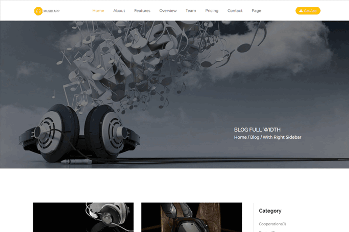 Music App- Responsive HTML5 Template, a HTML Template by CreativeGigs (Photo 5 of 6)