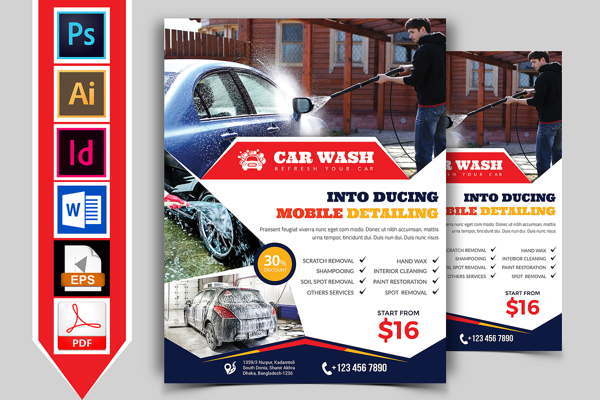 10 Car Wash Flyers Bundle 90% OFF, a Flyer Template by Imagine Design Studio (Photo 17 of 22)