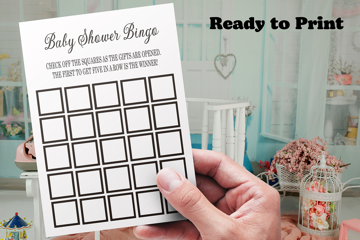 Baby Shower Simple Black Game Bundle, a Card Template by Patterndigitpics (Photo 2 of 4)