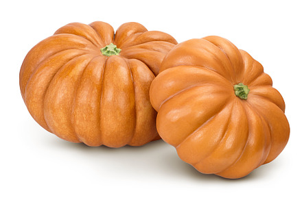 Fresh orange pumpkin isolated on, a Food & Drink Photo by NataPhoto