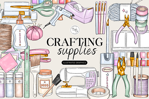 Craft Art Supplies Clip Art Elements