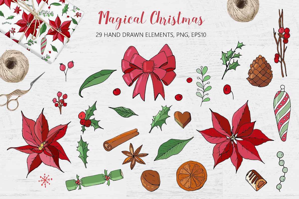 Christmas wreath creator and pattern, an Illustration by Jermolina Mockups (Photo 2 of 8)