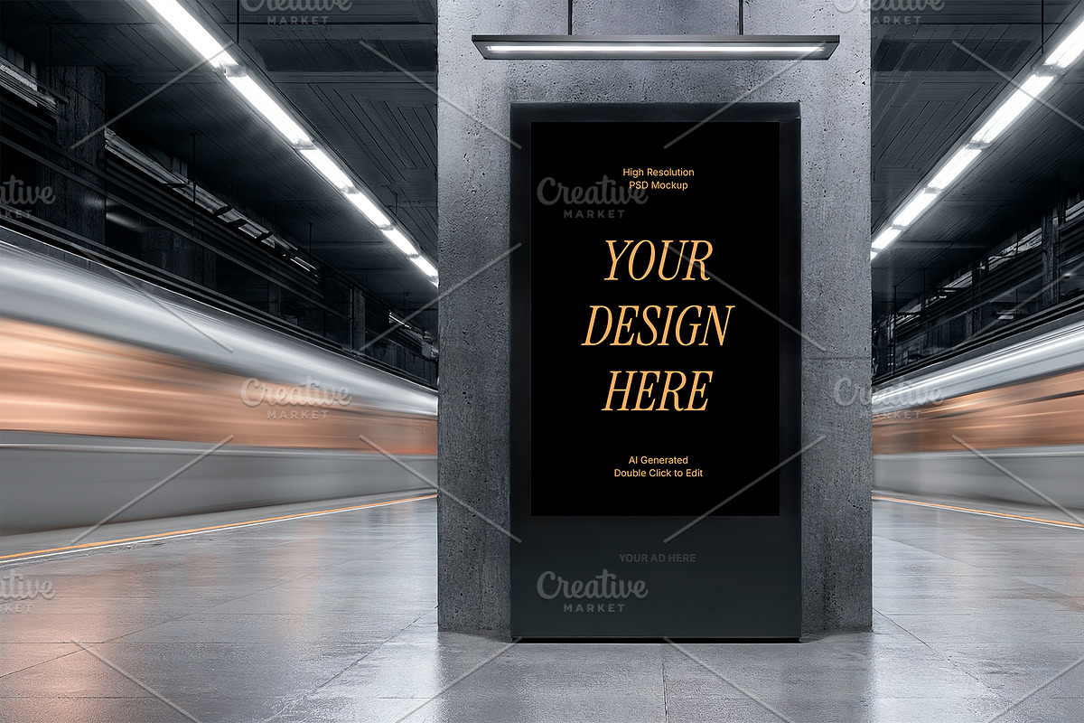 Vertical Billboard Mockup on Subway, a Mockup by rodrigofkaminski (Photo 4 of 4)