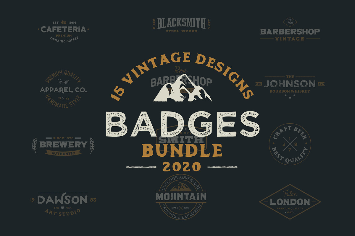 SALE : 15 Vintage Logo Badges, a Branding & Logo Template by FlashGraphics (Photo 1 of 9)