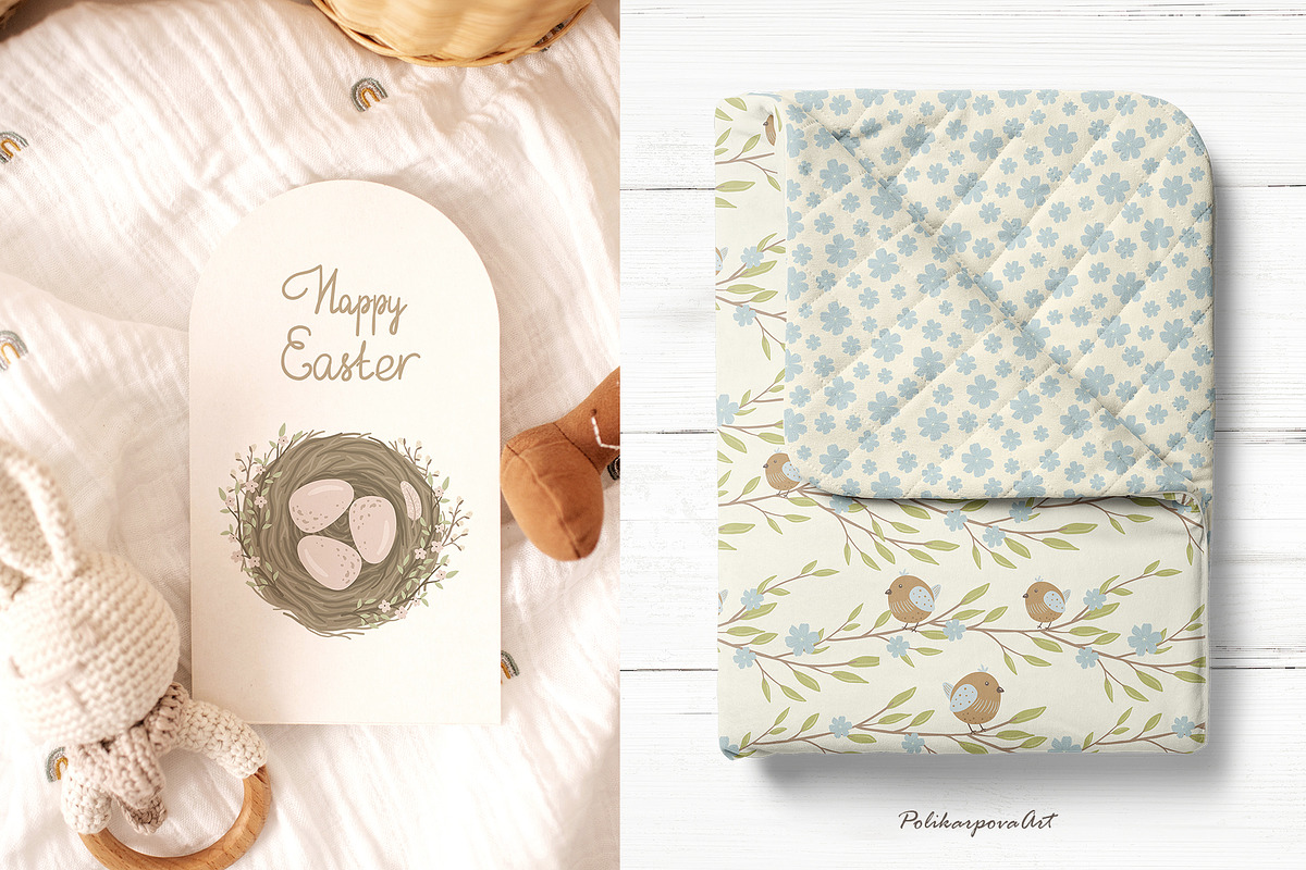 Little Birds clipart & pattern kids, a Decorative Illustration by polikarpovaart (Photo 6 of 9)