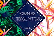 8 tropical seamless pattern., a Pattern Graphic by zeffir (Thumbnail 1 of 4)