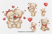 15 Bundle Watercolor Love Bear Wild, an Animal Illustration by Morspective (Thumbnail 6 of 8)