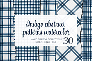 Indigo Watercolor Seamless Patterns, a Texture Illustration by YarovaArt (Thumbnail 1 of 18)