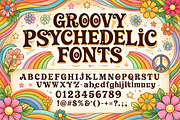 groovy psychedelic Retro fonts, a Script Font by RAHMAT (Thumbnail 3 of 8)