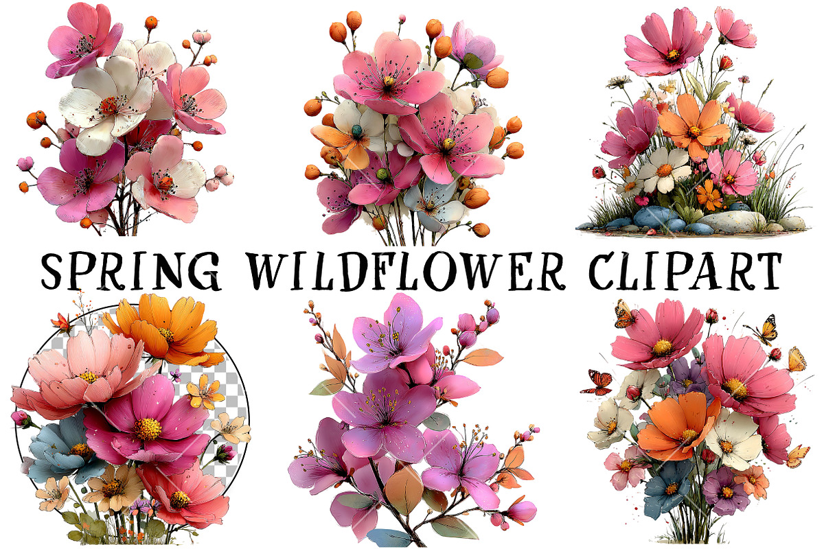 Spring Wildflower Clipart, an Illustration by OK Design (Photo 2 of 6)
