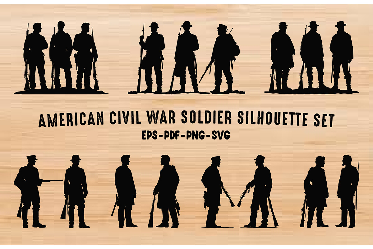 Civil War Soldier Silhouette Set, a Person Illustration by Gfx Expert Team (Photo 1 of 3)