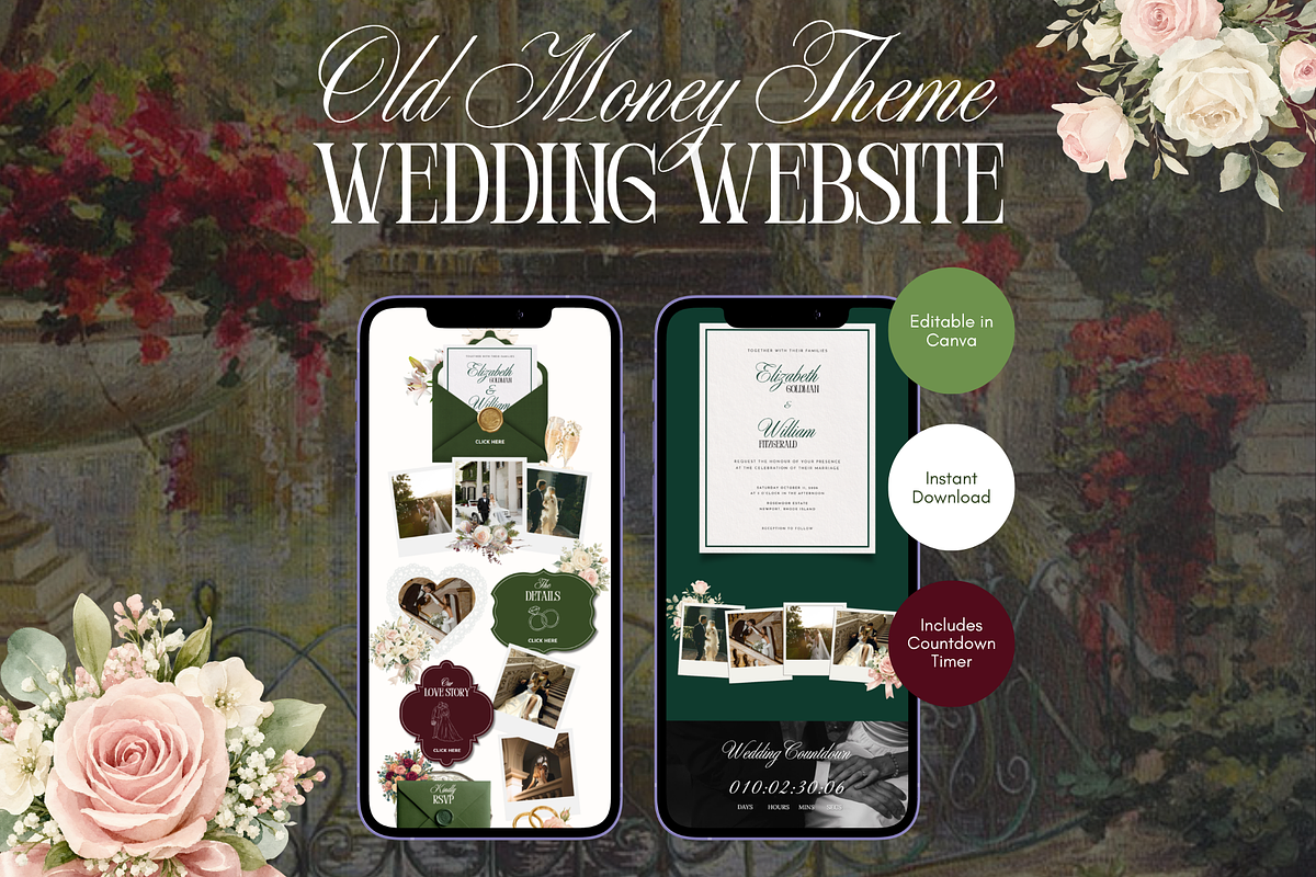 Canva Wedding Website Invitation, a Landing Page Template by GlamWebDesigns (Photo 1 of 7)