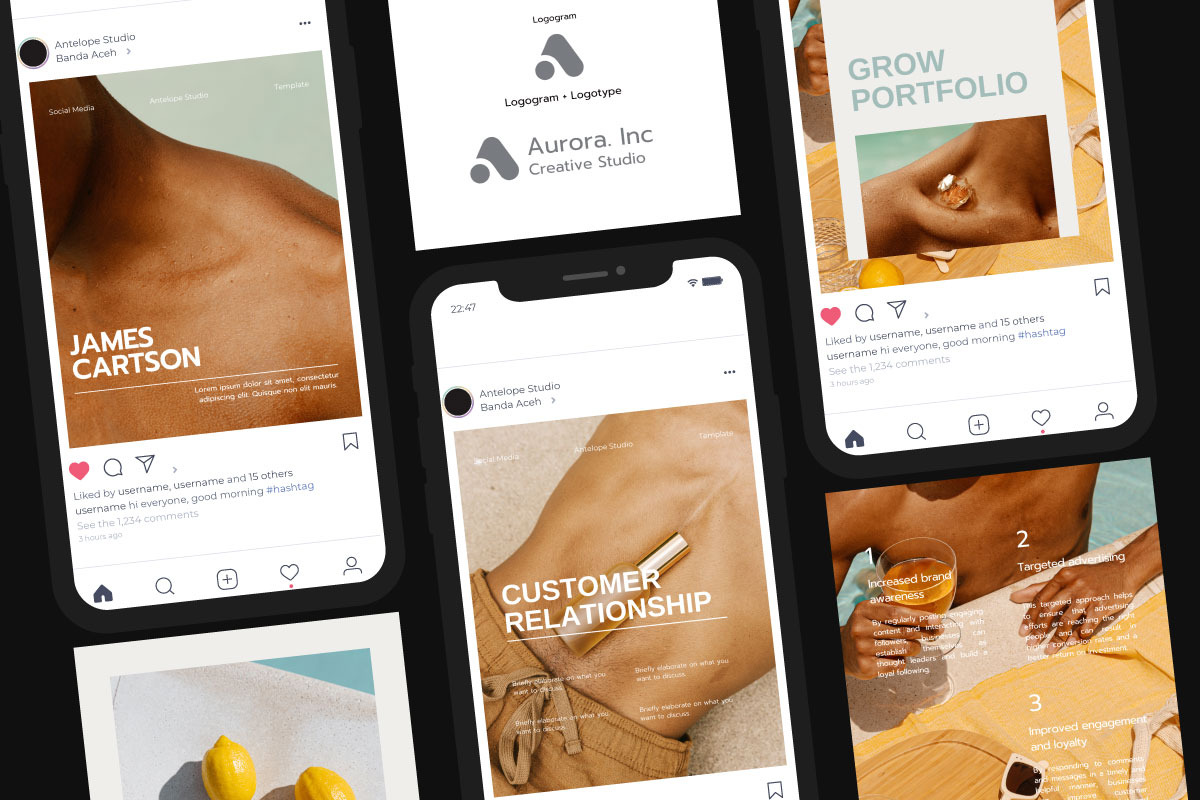 Aurora / Social Media KIT, a Social Media Template by Antelope Studio (Photo 3 of 9)