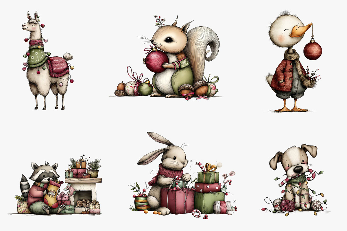 Whimsical Christmas Clipart Bundle, an Illustration by CreationArt (Photo 2 of 5)