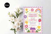 Retro Rainbow Girls Birthday Invite, an Invitation Template by heynomi (Thumbnail 20 of 20)