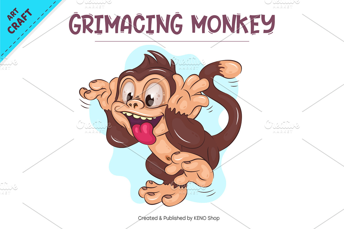 Big Bundle of Cartoon Monkeys 04., an Animal Illustration by KENO Mascots (Photo 4 of 7)