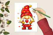 Whimsical Valentine Gnome Clipart, an Illustration by designcity5 (Thumbnail 4 of 5)