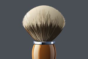 Shaving brush with wooden handle, an Object Illustration by SouravDesign
