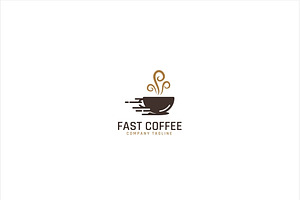 Fast Coffee Service Logo Template