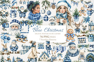 Blue Christmas Clipart 76 PNG