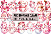 Pink Snowman Clipart, an Illustration by Design Market (Thumbnail 1 of 5)