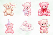Watercolor Pink Cute Blush Teddy Png, an Illustration by Creative Art (Thumbnail 3 of 10)