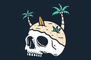 Vintage Beach Skull Illustration, an Object Illustration by Decoconio Design (Thumbnail 3 of 3)