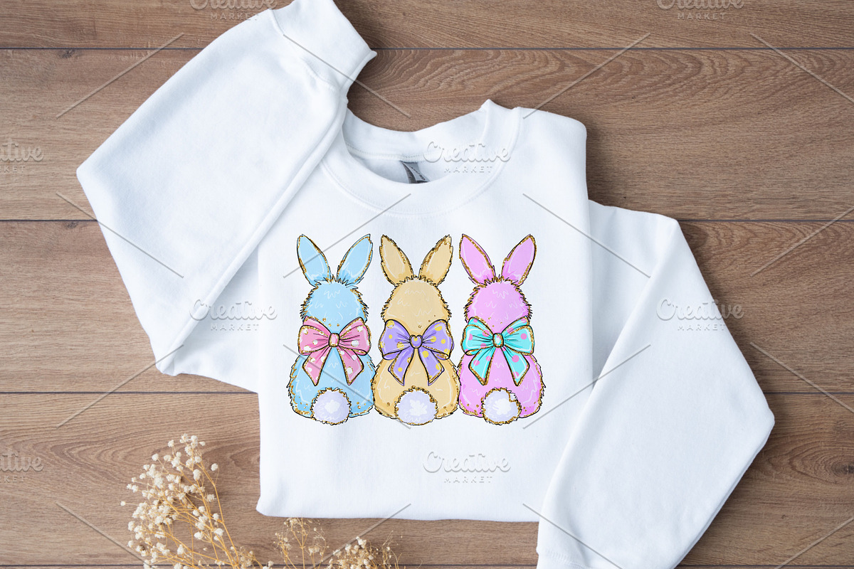 Easter rabbits PNG clipart, a Seasonal Illustration by LoLoArt (Photo 3 of 3)