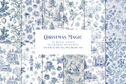 Christmas Toile Seamless Patterns, a Pattern Graphic by Olya Creative (Thumbnail 1 of 21)