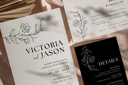 BW Invitation Canva Template