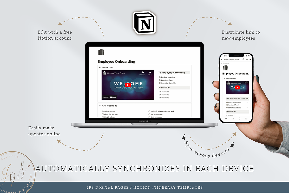Notion Employee Handbook Template, an App Template by Designs by Darowan (Photo 3 of 10)