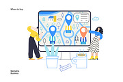 Memphis Business, vector illos, a Templates & Theme by Grivina's shop (Thumbnail 9 of 27)
